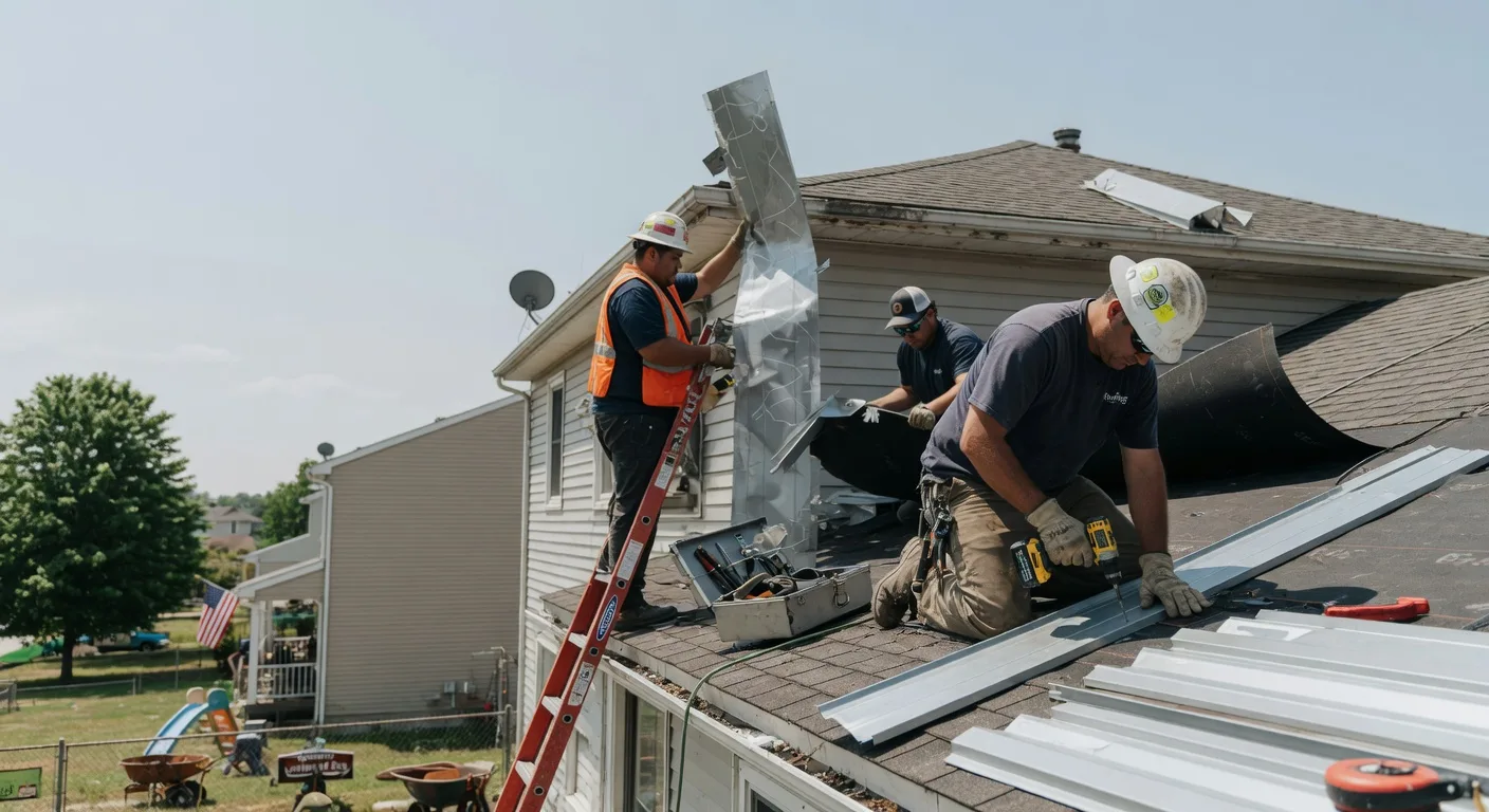Storm Damage Metal Roof Repair in Hillsboro, KS